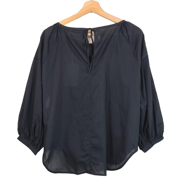 EVERLANE The Rouched Air Black Blouse NWT - Picture 2 of 11